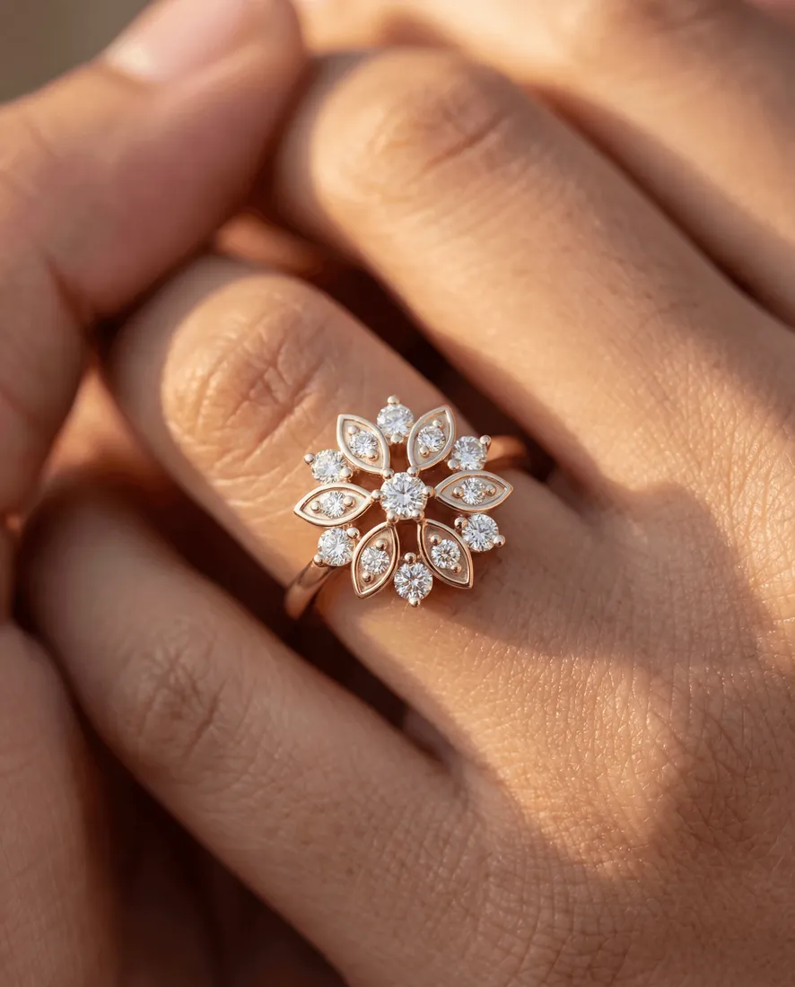 AI-generated ring jewellery catalog image — style 1