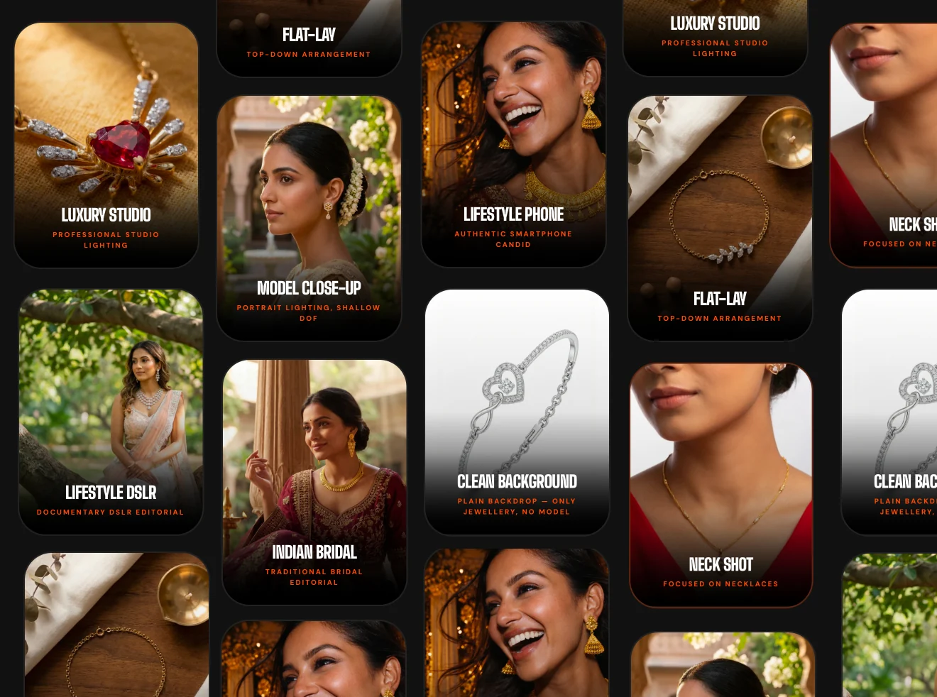 JewelAI — pick your style: AI jewellery product photography